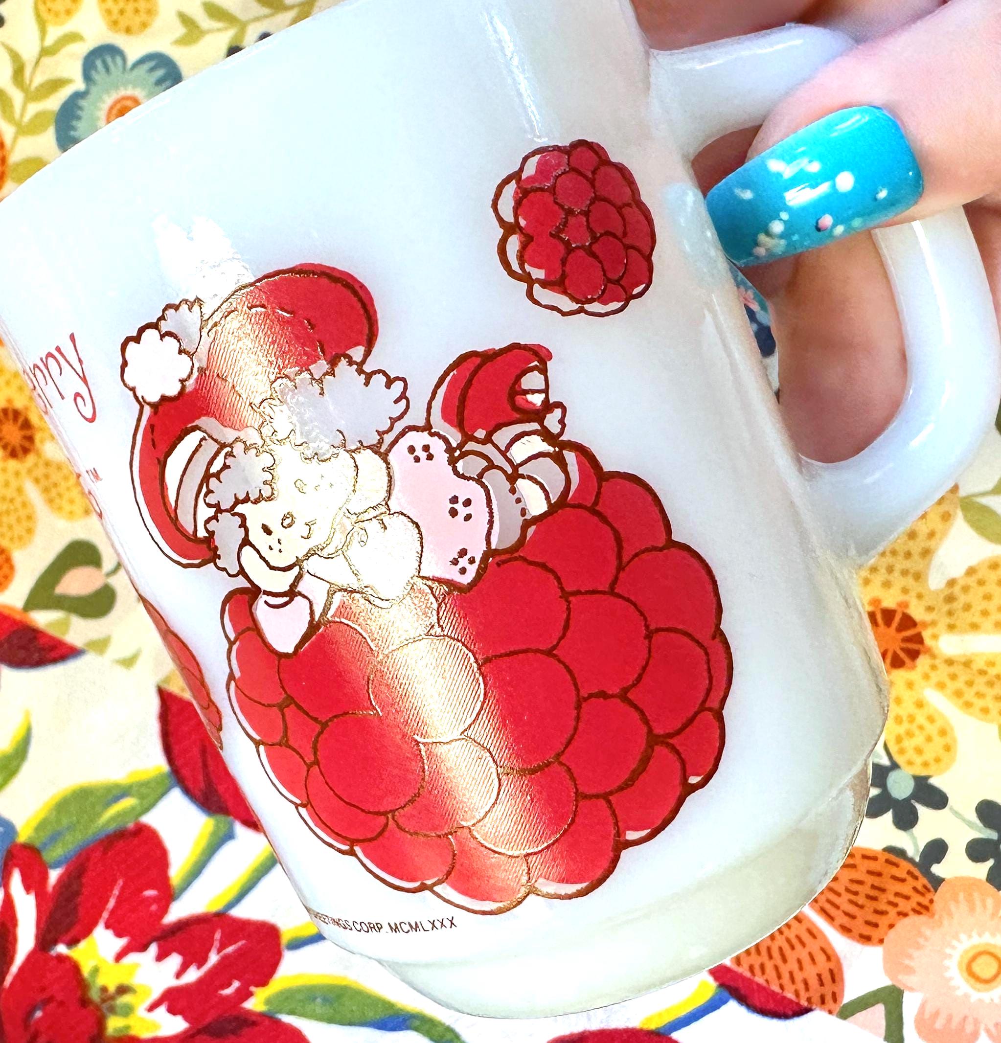 Strawberry Shortcake Milk Glass - Etsy