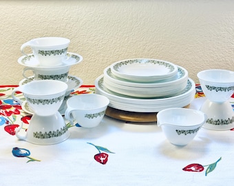 Vintage Corelle Spring Blossom Crazy Daisy Dinnerware - 1970s
