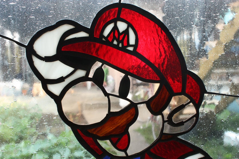 Paper Mario Stained Glass Window Video Game Glass Nerd Etsy