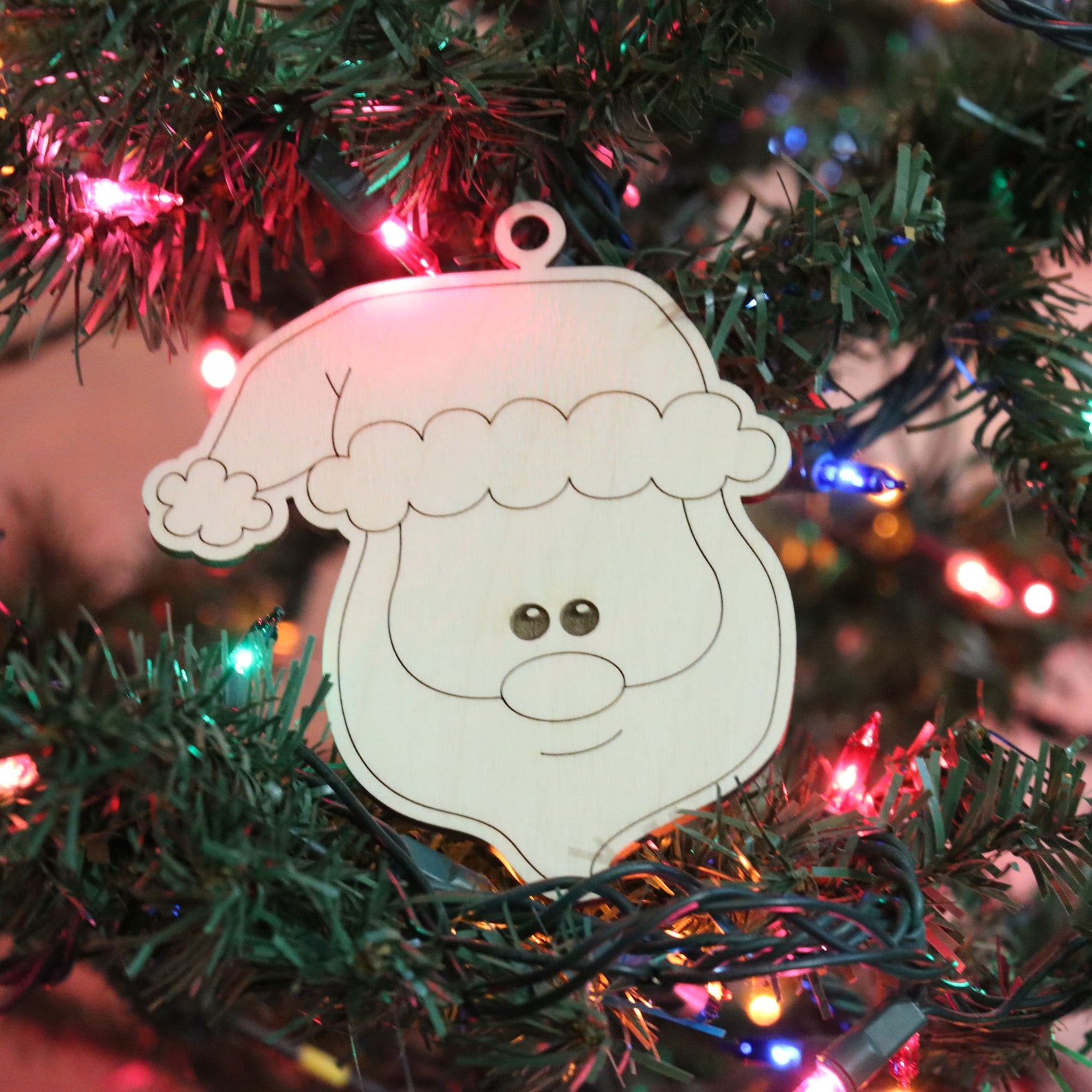 Laser Cut Santa Ornament Santa Claus Ornament Paintable Etsy