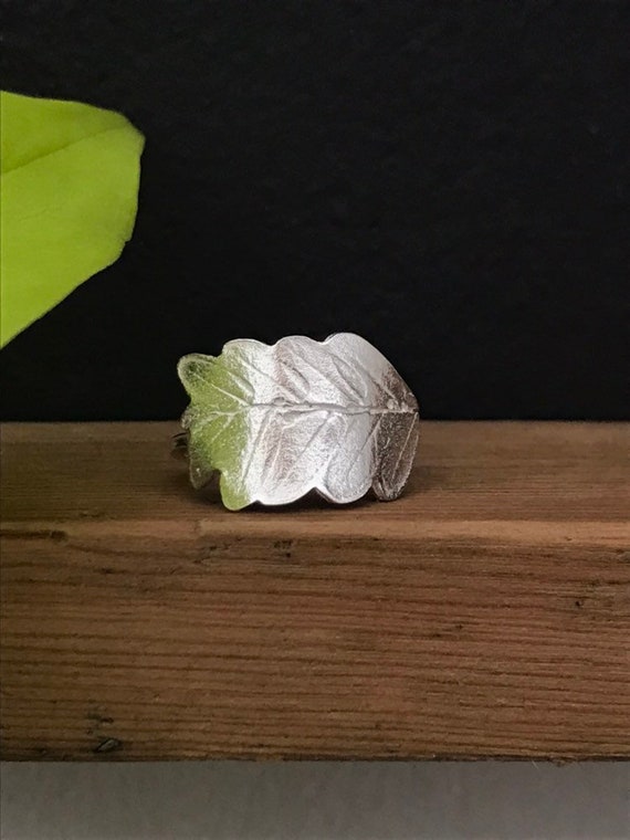 Sterling Silver Leaf Ring, Handmade Nature Inspired Jewelry