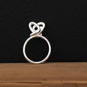Small heart silver ring, contemporary jewelry, silver heart ring for special present, Anluz Jewelry