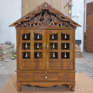 Tarriff free, Wooden home Temple Hindu mandir South Indian Mandir alter teak wood carving handmade temple for home