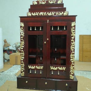 Tarriff free, Wooden Temple with Doors | Indian Pooja Mandir Handcrafted teak wood temple for home handmade carving