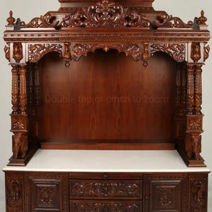 Tarriff free, Wooden temple Hindu Temple with Drawers | Home Mandir Decor teak wood traditional carving South Indian design