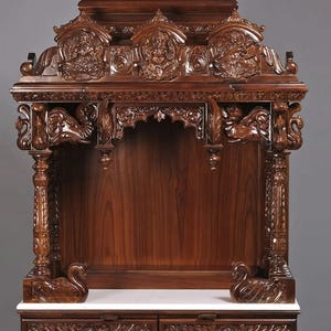 Tarriff free, Hindu Temple with Drawers |Home Mandir Decor teak wood traditional carving South Indian design Wooden temple