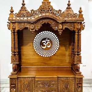 Tarriff free, traditional carving South Indian design Wooden Hindu Temple Drawers | Home Mandir teak wood worship Puja Ghar