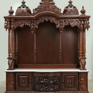 Tarriff free, carving South Indian design Wooden temple Hindu Temple with Drawers | Home Mandir Decor teak wood traditional