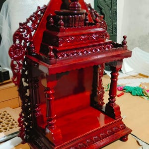 Tarriff free, Designer Temple for Home Pooja | Wooden Mandir carving handmade gumbad teak wood traditional mandir Hindu Indian