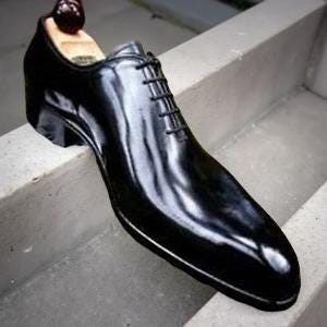 Men&#39;s Handmade Leather Shoe Black Lace Up Oxford Formal Dress Oxford Shoes