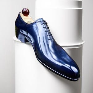 Handmade Mens Real Leather Oxford Whole-Cut Formal Lace Up Dress Shoes For Men