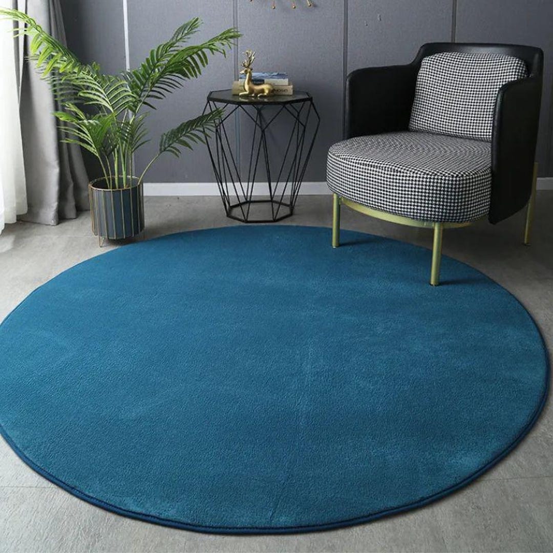 Polyester Rug Side View Round Polyester Rug, Modern Persian Style, Living Room Decor - Etsy