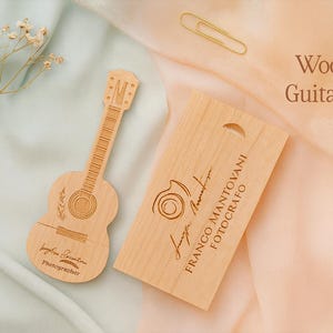 Guitar USB 3.0 Flash Drive Wooden Box Creative Wedding Gift Free Custom Logo 16GB 32GB 64GB 128GB