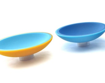 Small Fused Glass Bowls, Modern, Minimalist Art Glass, 'Colour Bars' Series