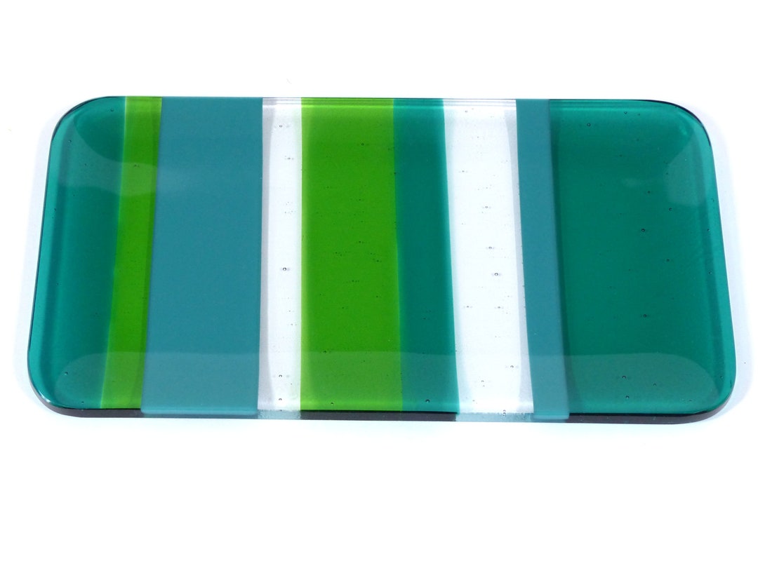 Emerald Green Glass Serving Platter Tray Etsy