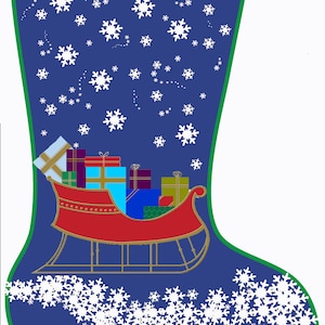 Personalisierte Nadelspitze Schlitten Weihnachtsstrumpf DIY Kit