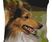 Shetland Sheepdog Needlepoint Pillow DIY Canvas