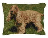 English Cocker Spaniel Needlepoint Pillow DIY Canvas