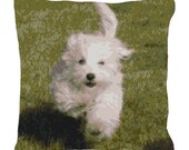 Bichon Frise Needlepoint Pillow DIY Canvas