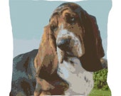 Basset Hound Needlepoint Pillow Canvas