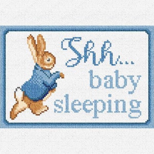 Peter Rabbit Needlepoint Door Hanger DIY Kit Baby Sleeping