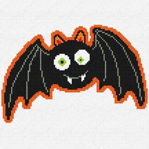 Batty Bat Halloween Needlepoint Ornament DIY Kit