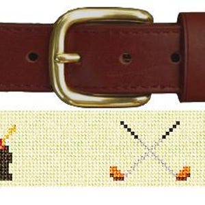 Custom Golf Icons Finished Needlepoint Belt