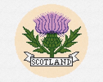 Scottish Thistle Needlepoint Christmas Ornament DIY Kit