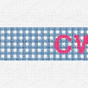 Petite Preppy Gingham Needlepoint Key Fob DIY Kit