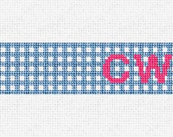 Petite Preppy Gingham Needlepoint Key Fob DIY Kit