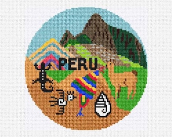 Peru Needlepoint Christmas Ornament DIY Kit