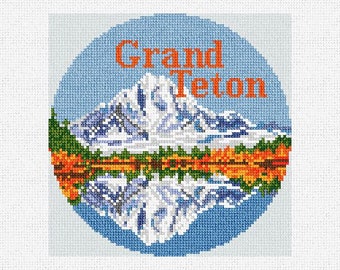 Grand Teton National Park Needlepoint Christmas Ornament DIY Kit