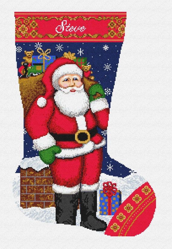 Mud Pie H9 Home Saint Nicholas Canvas 19" Santa Reindeer Stockings 46800005 