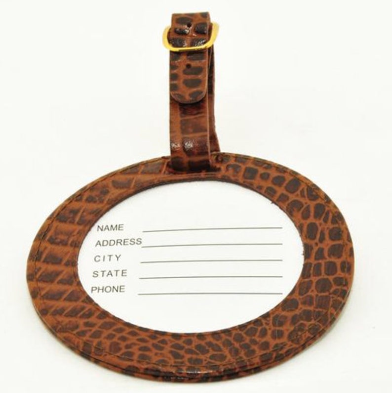 Needlepoint DIY Canvas and Leather Identification Tag Self Etsy