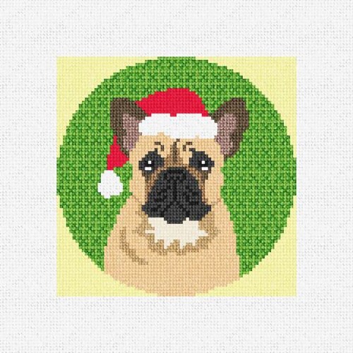 French Bulldog Needlepoint Christmas Stocking DIY Kit Etsy