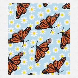 Kit de bricolaje para billetera con cierre superior de aguja para mujer con diseño de mariposas de jardín