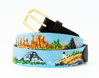 National Parks Finished Needlepoint Belt