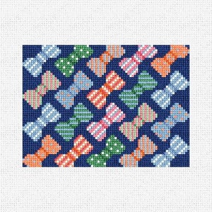 Kit fai da te per portafoglio con carta a punto croce Dapper Bow Ties