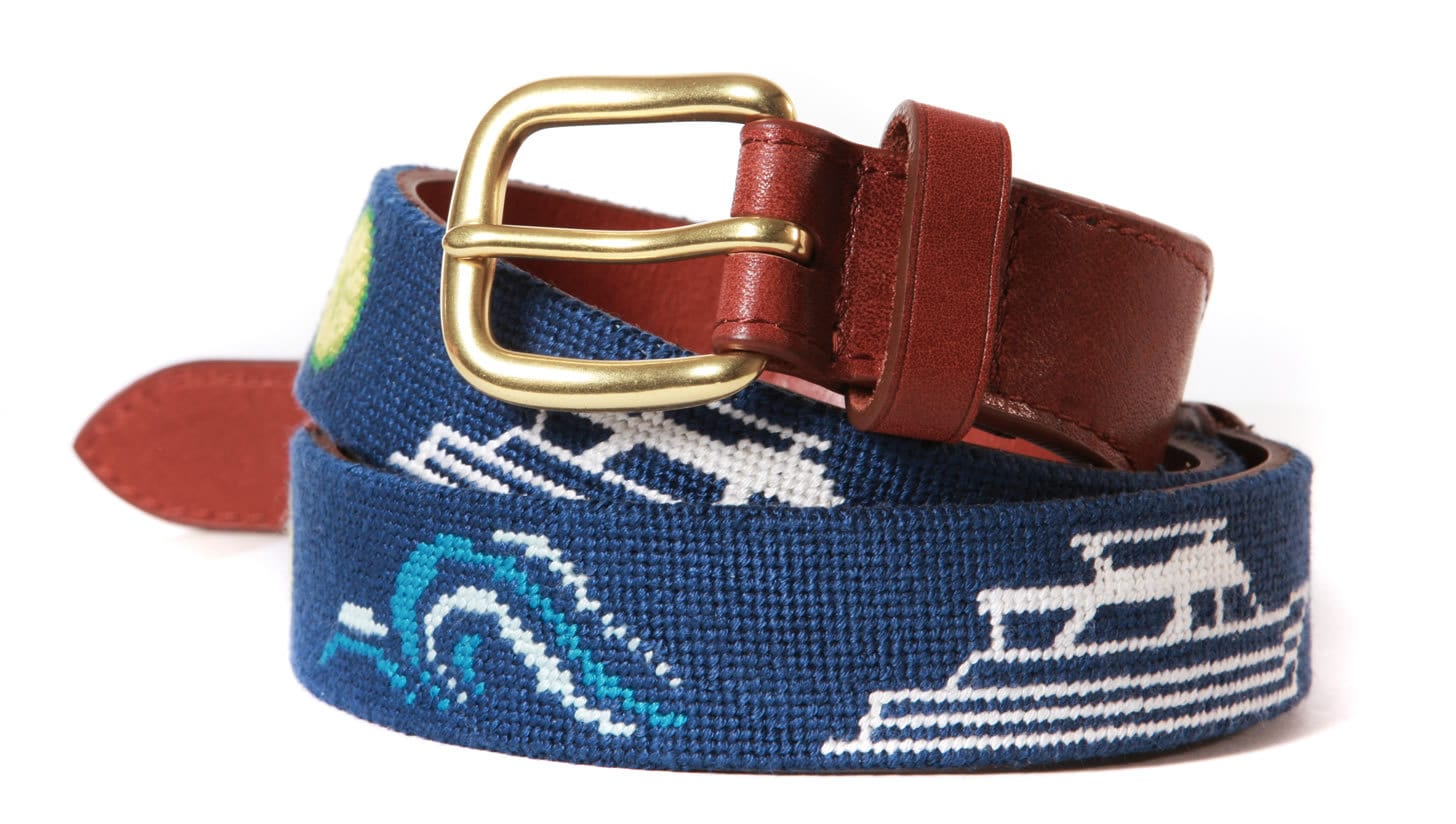 NWOT Handmade needlepoint belt Smathers & Branson Golfer main image 3