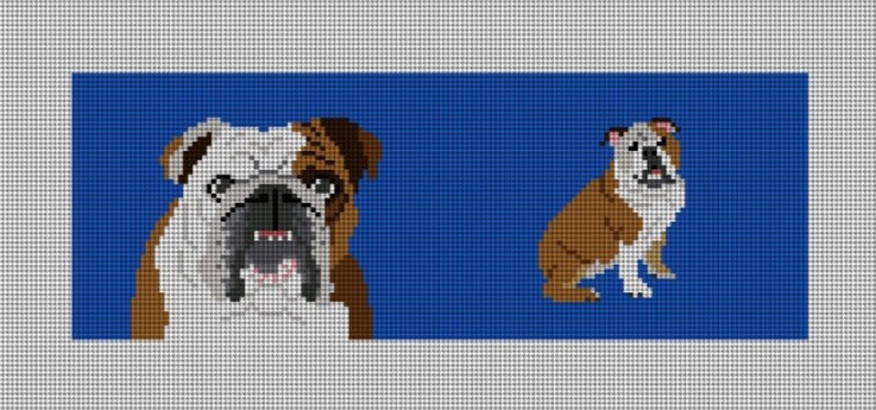 English Bulldog Needlepoint Wallet DIY Canvas