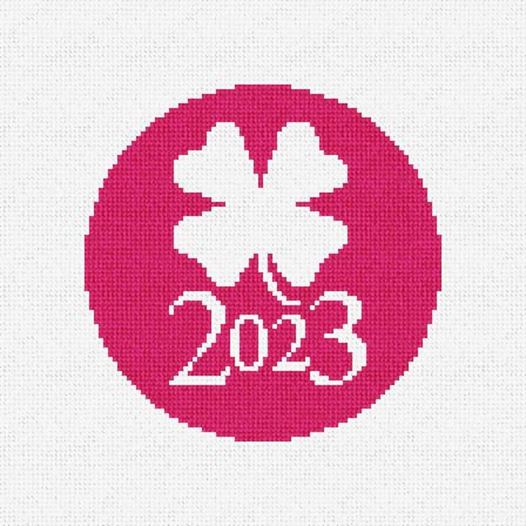 Lucky Pink Clover Needlepoint Christmas Ornament DIY Kit Etsy