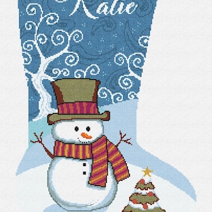 Swirling Snow Needlepoint Christmas Stocking DIY Kit
