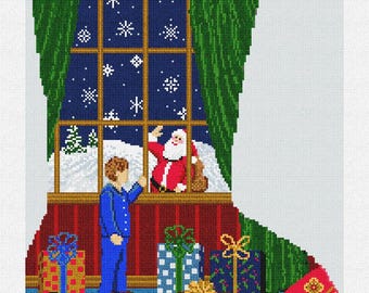 Christmas Dreams Stocking Needlepoint DIY Kit