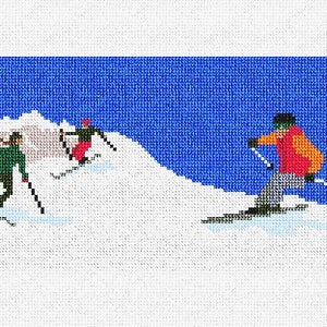 Skiing Needlepoint Flask DIY Kit