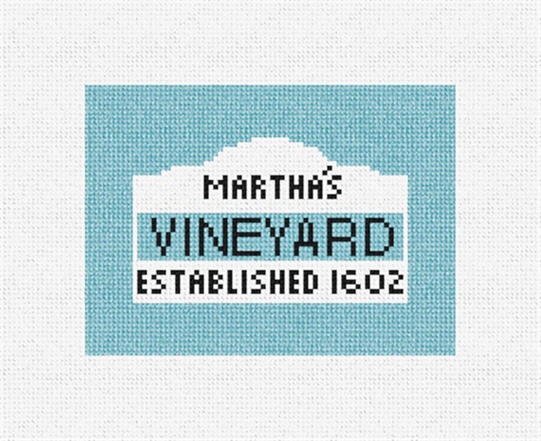 Martha's Vineyard Sign Needlepoint Card Wallet DIY Kit Etsy