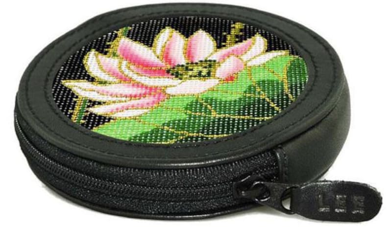 Needlepoint DIY Canvas and Leather Change Purse Self Finishing Etsy