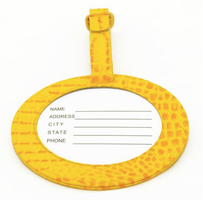 Needlepoint DIY Canvas and Leather Identification Tag Self Etsy