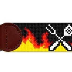 Smoking Hot BBQ Finished Needlepoint Key Fob