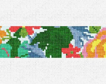 Fancy Floral Needlepoint Key Fob DIY Kit