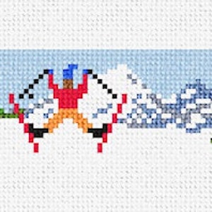 Alpine Skiing Needlepoint Belt DIY Kit